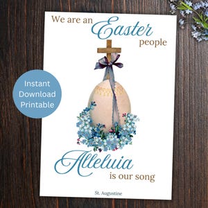 Katholische Osterkarte zum Ausdrucken, religiöse Osterkarte, Christliche Karte, Osterei Karte, Sofort Download