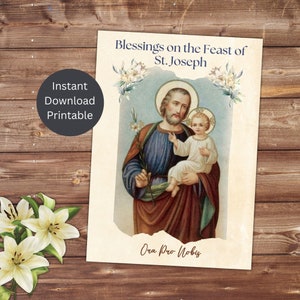 St. Josephs Tag druckbare Karte, katholischer Heiliger, Fest des St. Joseph, katholische Grußkarte, sofortdownload