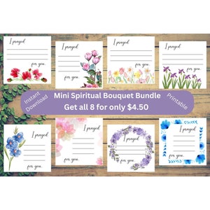 Paquete Mini Tarjetas Imprimibles de Ramo Espiritual / Regalo Católico / Tarjetas de Oración / Regalo Espiritual / Tarjetas Católicas / Tarjetas Espirituales