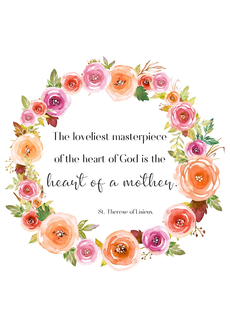 Catholic Mother's Day Card, Printable Card, Happy Mother's Day, Gift ...