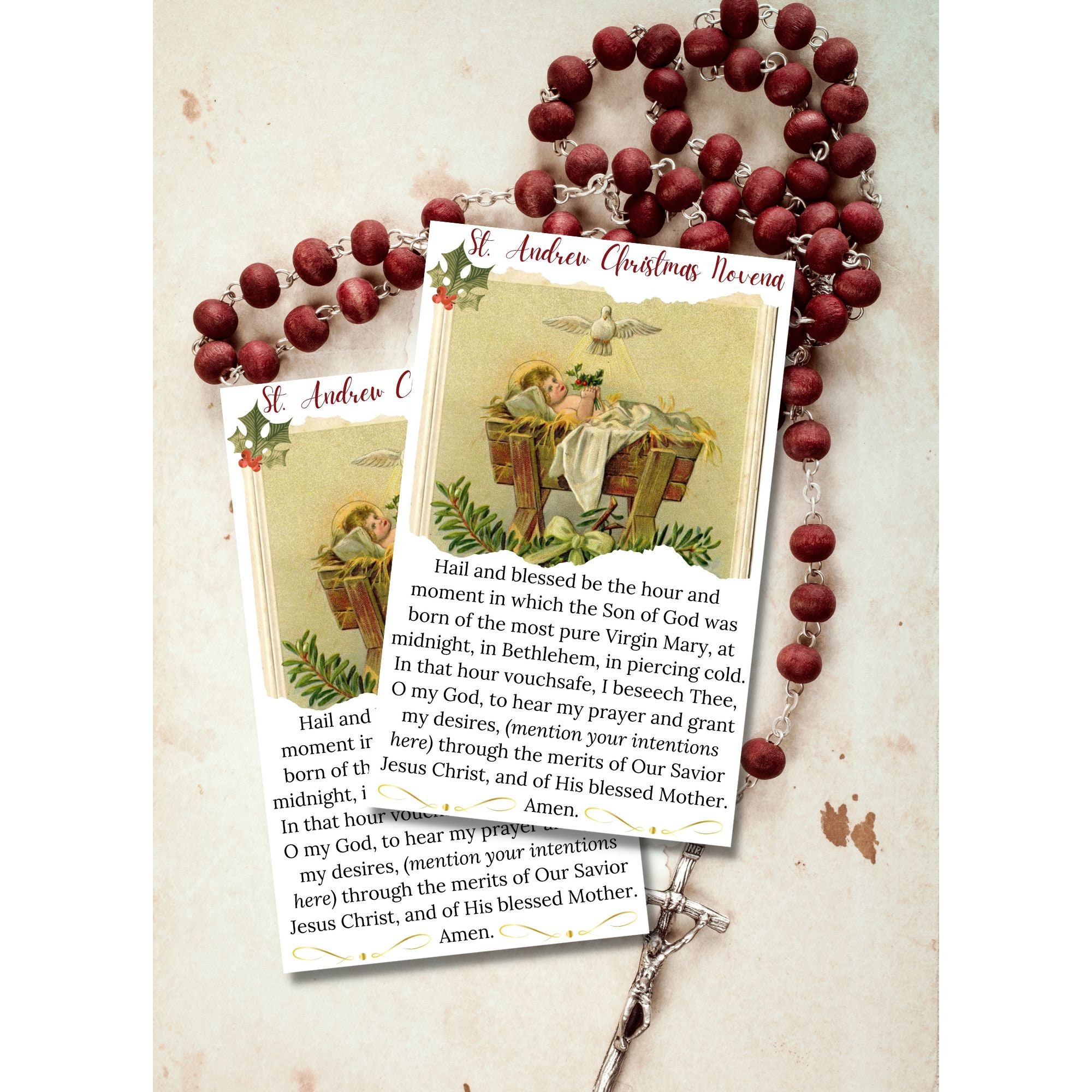 St. Andrew Christmas Novena Prayer Cards, Catholic Printable Prayer