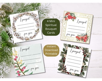 Mini Spiritual Bouquet Printable Cards, Catholic Prayer Cards for Christmas Gift Instant Download