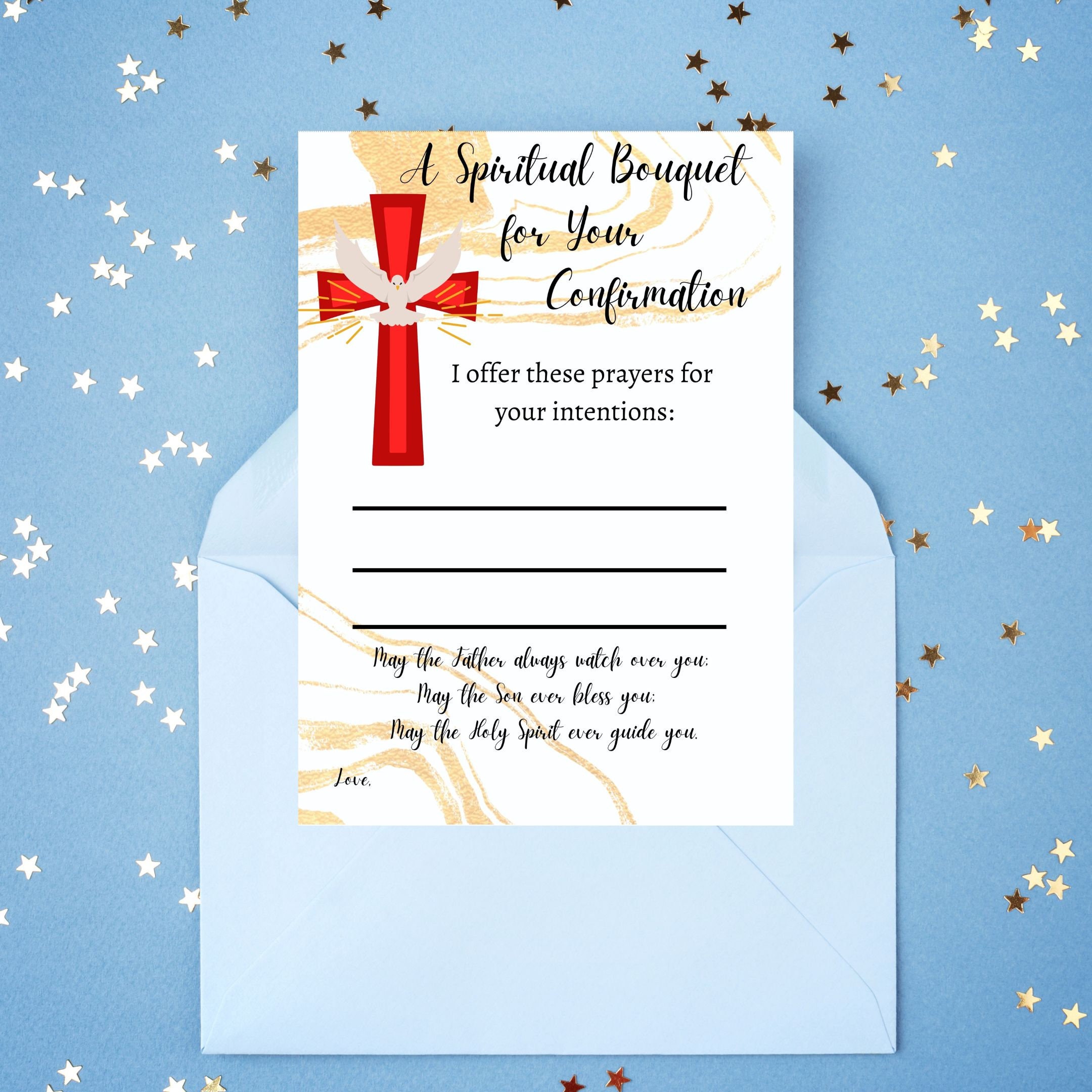 Confirmation Spiritual Bouquet Card / Catholic Confirmation Card ...
