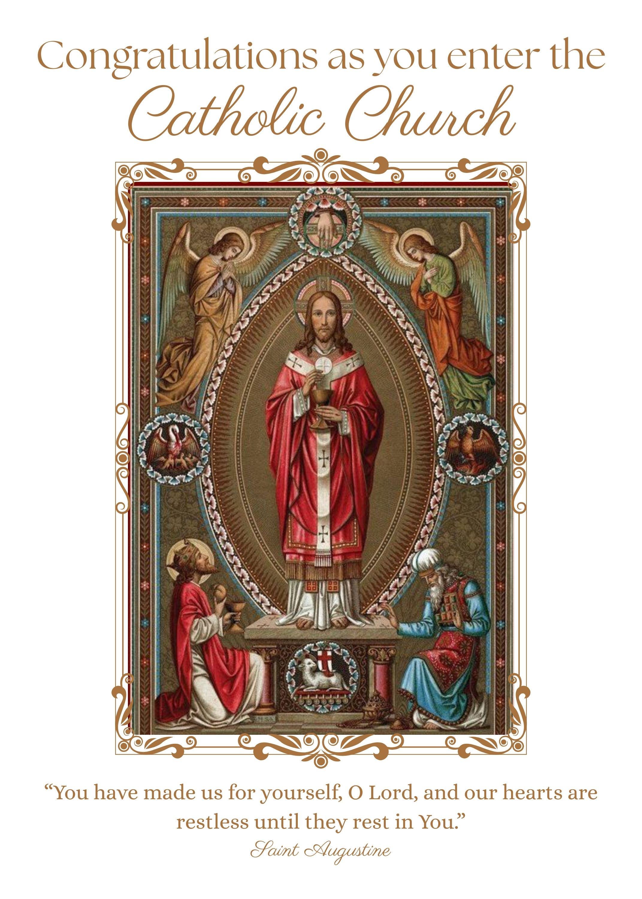 Printable Catholic Welcome to the Church Card, Greeting for RCIA or ...