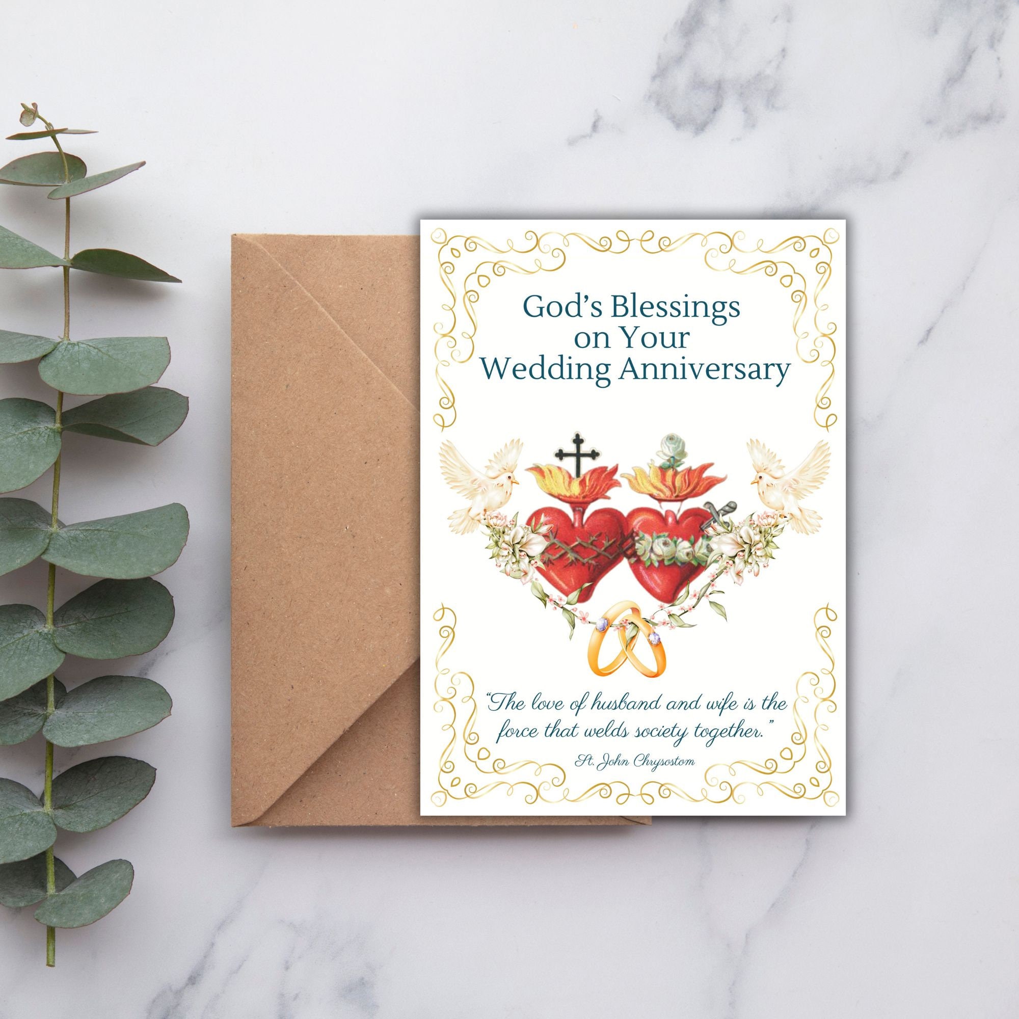 Catholic Wedding Anniversary Card, Printable Anniversary Greeting ...