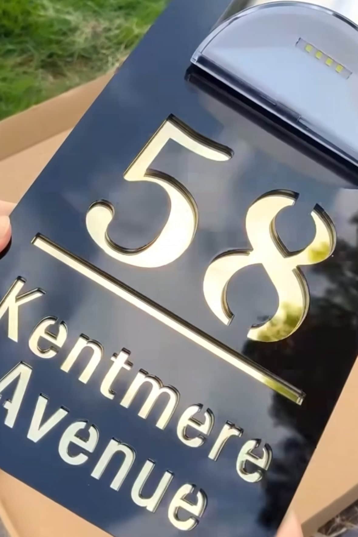 Elegant House Address Number Wall Art With Solar LED Night Light - Etsy