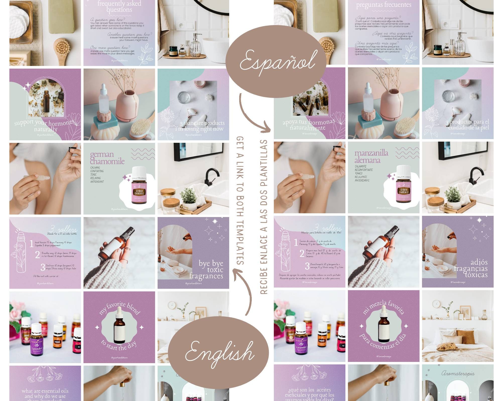 Oily / Wellness Instagram Post Canva Templates - Skincare Essential ...