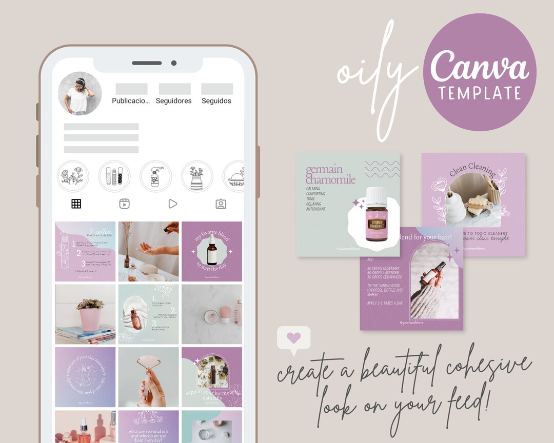 Oily / Wellness Instagram Post Canva Templates - Skincare Essential ...