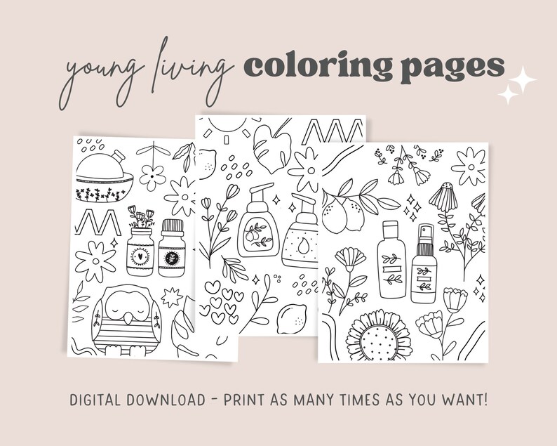 Printable Young Living Coloring Pages - Etsy