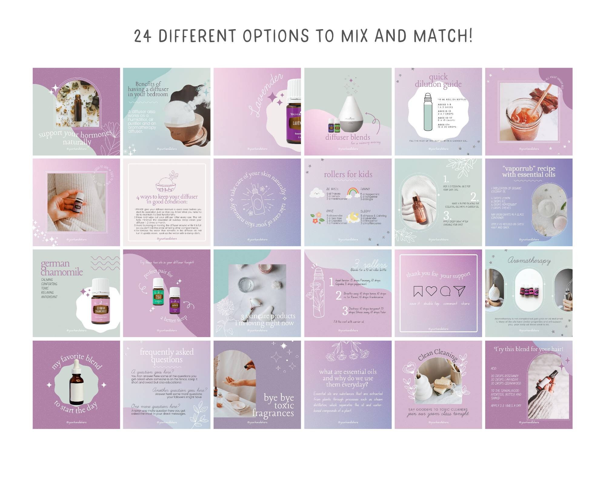 Oily / Wellness Instagram Post Canva Templates - Skincare Essential ...