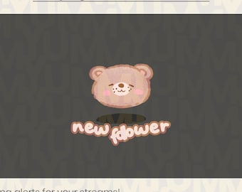 Looping jumping bear stream alerts ・ Donation, follow, subscriber, cheer, host, raid