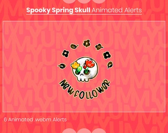 Spooky Spring Skull Animated Twitch Alerts (Webm)