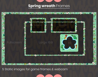 Spring Floral Webcam Overlay Frames for Twitch, OBS (PNG)