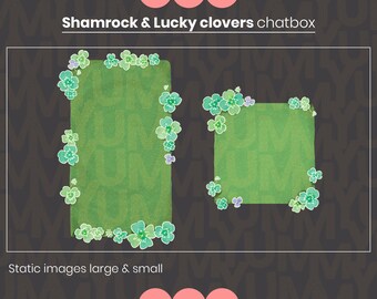 Shamrock Chat Overlay, Pastel Clover Wreath for Twitch/OBS (PNG Digital Download)