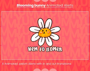 Blooming Bunny Animated Twitch Alerts, Easter Stream Overlay (Webm)