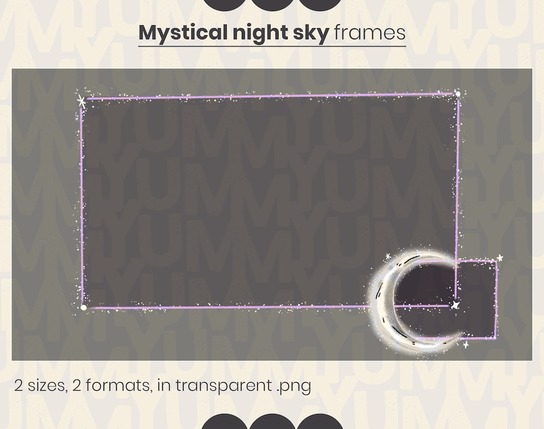 Overlay Frame Adventure Webcam and Game Overlay Frames ・ Mystical Night Sky ・ Twitch and OBS ...