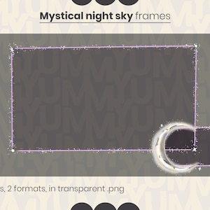 Webcam and Game Overlay Frames ・ Mystical night sky ・ Twitch and OBS streaming ・