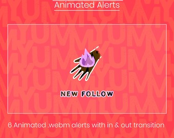 Twitch Alerts ・ Animated Magic hand making purple fire  ・  Donation, follow, subscriber, cheer, host, raid