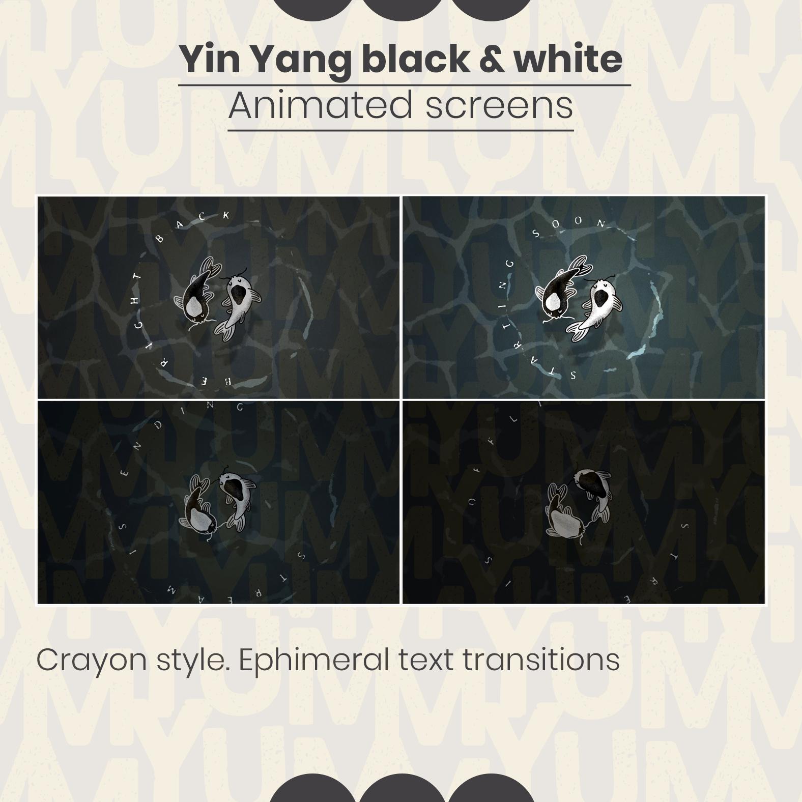 Stream Offline Screen Fish Yin Yang Koi Fish Animated Stream Screens Set ・ Dark Aesthetic ...