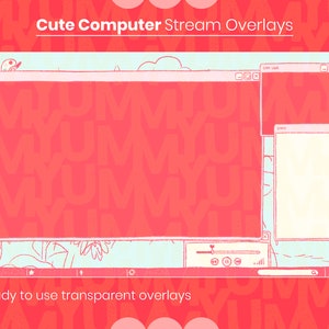 5xStream Screen Overlays ・ Aesthetic Pastel Computer ・ Twitch and OBS streaming ・