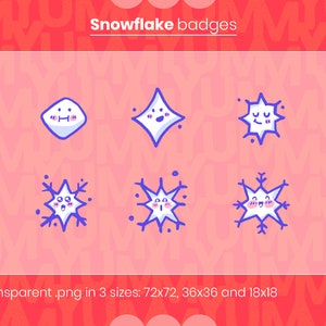 Snowflakes Twitch Sub Badges ・Bit Badges・Subscriber Badges