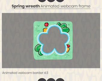 Webcam Animated Flower Frame ・ Hello Spring ・ Spring wreath  ・ Twitch and OBS streaming ・
