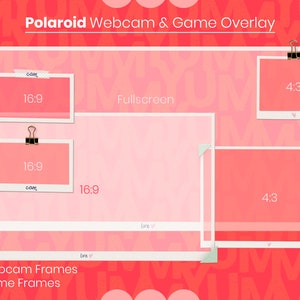 Webcam and Game Overlay Frames ・ Aesthetic Polaroid collage ・ Twitch and OBS streaming ・