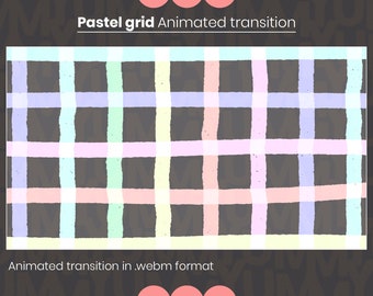 Animated Twitch stinger Scene transition for your Streams ・ Pastel Picnic Grid ・ Spring Summer aesthetic ・ Hand-Drawn lines in Crayon