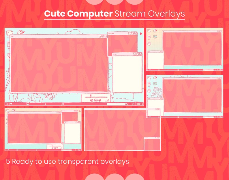 5xstream Screen Overlays Aesthetic Pastel Computer Twitch and OBS ...