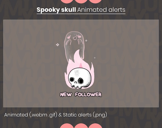 Twitch Stream Alerts Animated Spooky Cute Skull Fire And Etsy
