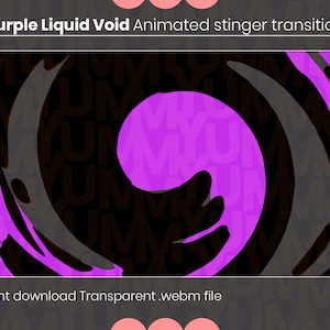 Pode incluir: Transição animada de stinger de vazio líquido roxo. Download instantâneo Arquivo .webm transparente.