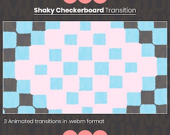 Fluffy Shaky Pastel Checkerboard ・Animated stinger Scene transition for your Streams