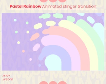 Crayon Pastel Rainbow ・Animated stinger Scene transition for your Streams