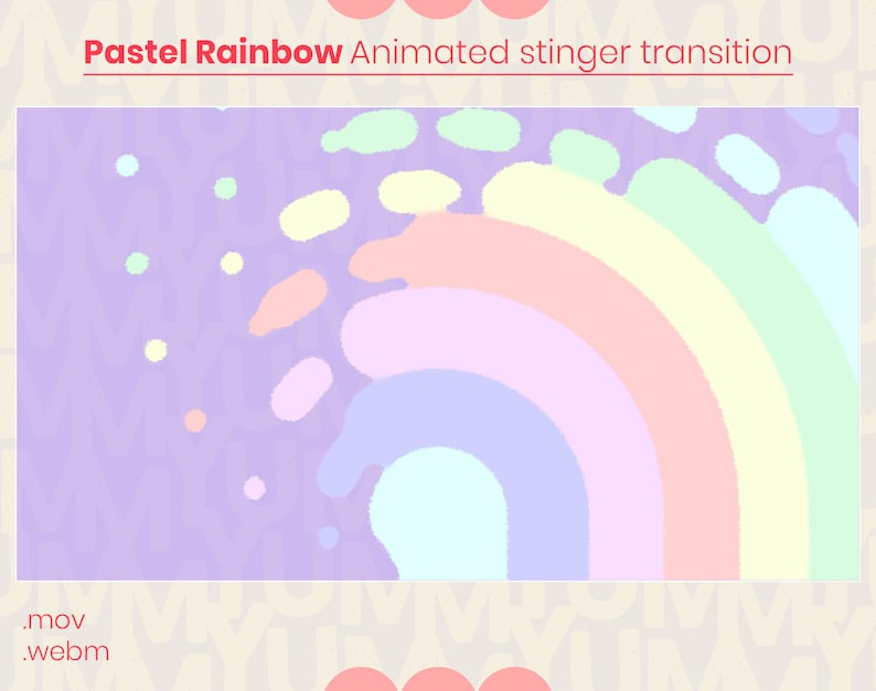 Pastel rainbow with crayon effect lines,  while transitioning in the middle of the screen.