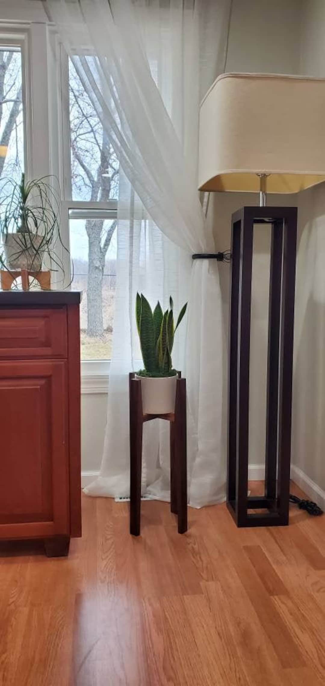 Handmade Walnut Plant Stand: Mid Century Modern Home Decor - Etsy