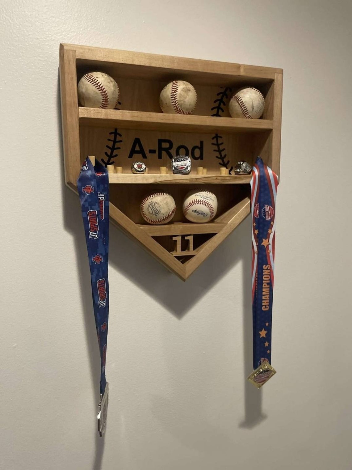 Home Plate Baseball and Trophy Display Case Home Plate Shelf Etsy