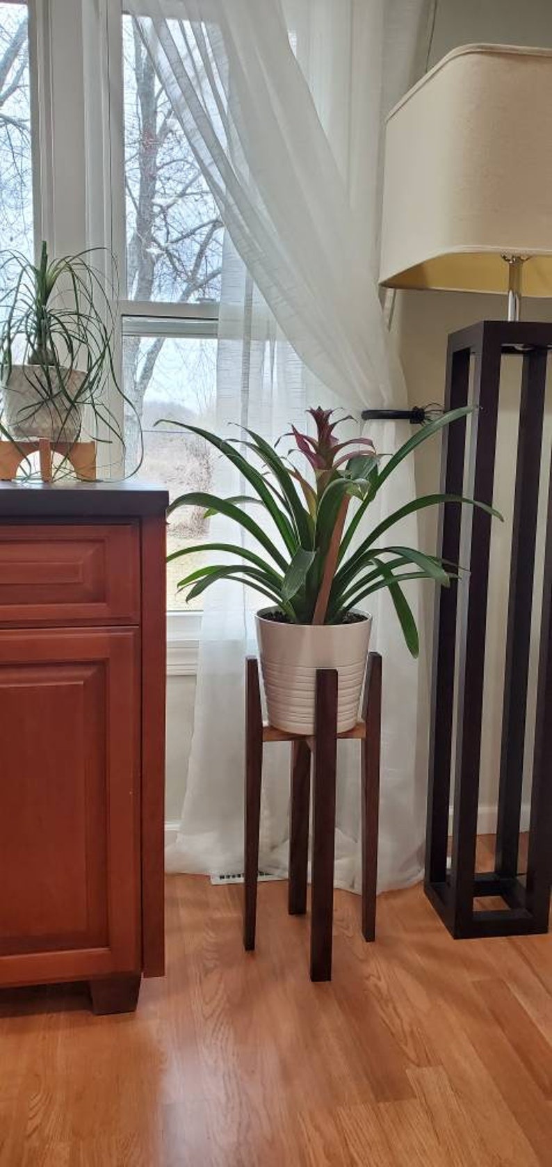 Handmade Walnut Plant Stand: Mid Century Modern Home Decor - Etsy