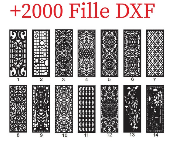 2000 Fichiers Premium dxf Géométrique pour CNC Laser Cricut Silhouette Stencil Vector dxf fichier prêt à couper + catalogue prêt à imprimer
