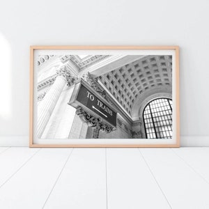 Chicago Union Station Photography | Chicago Black and White Photo | Train Station Photo | Train Sign