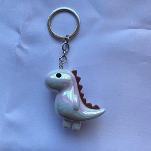 Dinosaur keychain White