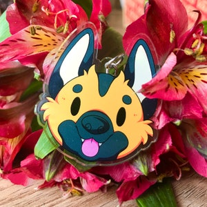 German Shepard Dog Acyrlic Keyring | Chibi Kawaii Cute Artist Charm