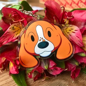 Basset Hound Dog Acrylic Keyring
