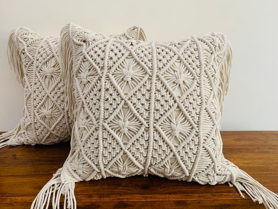macrame throw pillow