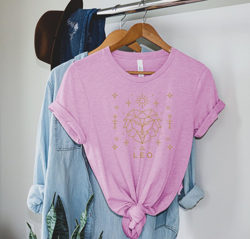 Leo Gold Zodiac Shirt Retro Zodiac Sign Astrology Shirt Etsy