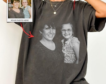 Comfort Colors® Custom Photo Shirt, Personalized Picture Tee, Upload Your Own Image Shirt, Vintage Custom Photo Gift, Mother's Day Shirt
