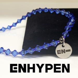 ENHYPEN Inspired Swarovski Crystal Bracelet: Sapphire & Stainless Steel