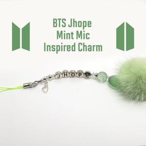 BTS Jhope Mint Mic Inspired Beaded Charm for cell phones, handbags, luggage, rearview mirror, ornament