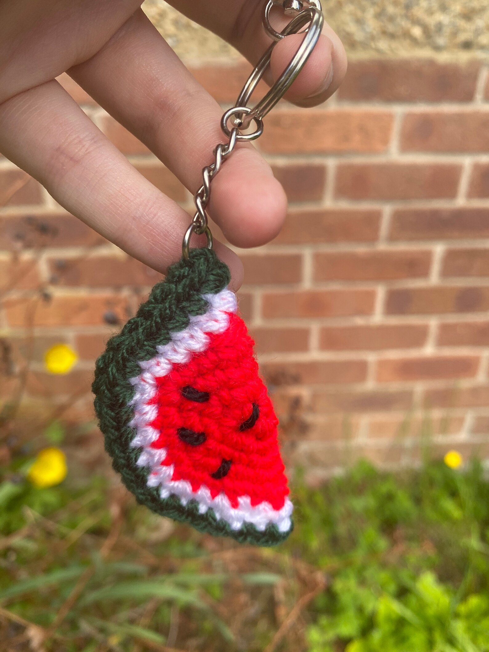 Watermelon Crochet Keychain Fruit Keychain Crochet Keychain Etsy