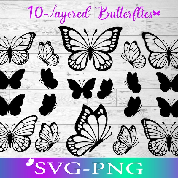 Butterfly svg, Butterfly svg bundle, Layered Butterfly Bundle Cricut SVG Files, Butterflies, Butterfly Svg for Cricut, Butterfly Clipart