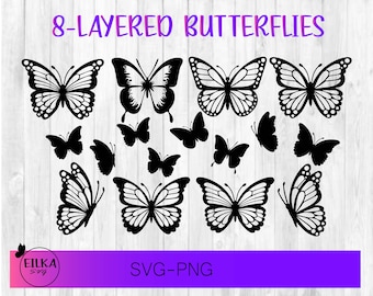Butterfly svg, Butterfly svg bundle, Layered Butterfly Bundle Cricut SVG Files, Butterflies, Butterfly Svg for Cricut, Butterfly Clipart